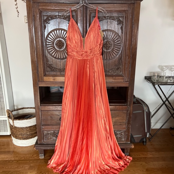 Sherri Hill Orange Prom Dress - Picture 2 of 4